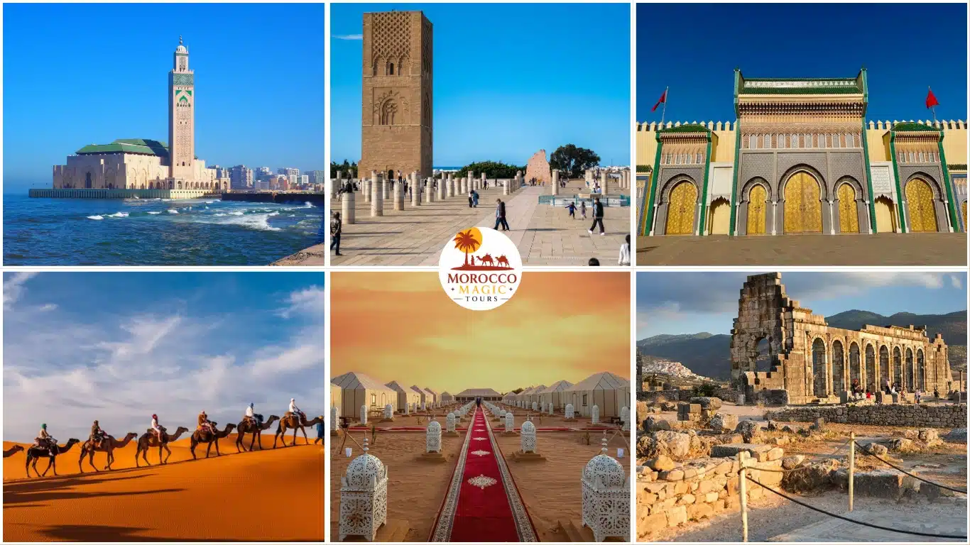 10 days tour from Casablanca – Hassan II Mosque, Fes royal palace gate, and Merzouga desert camp