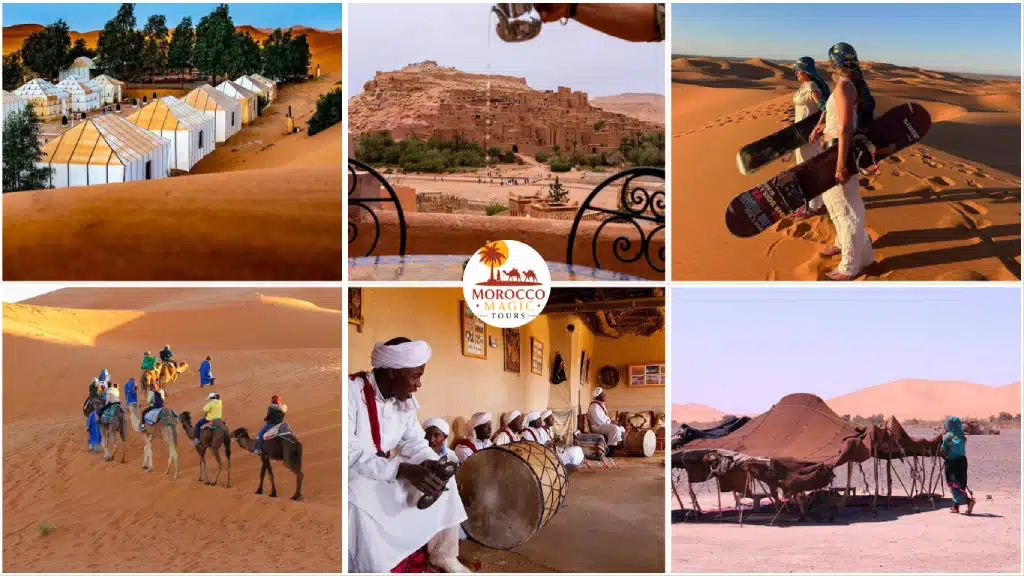 5 days from Fes to Marrakech – luxury desert camp, Khamlia musicians, and sandboarding in Merzouga